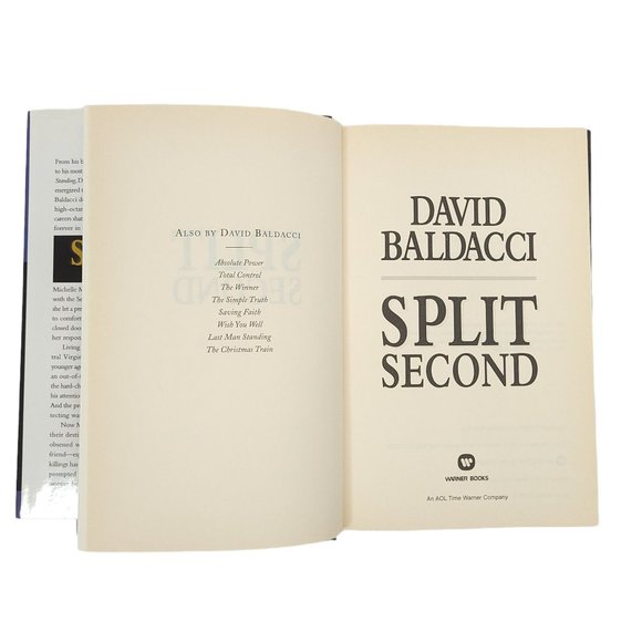 Split Second David Baldacci Hardcover Dust Jacket Novel Book Warner Books 2003 - Picture 5 of 10
